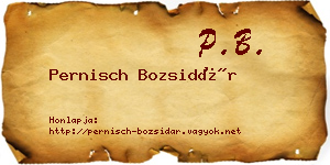 Pernisch Bozsidár névjegykártya